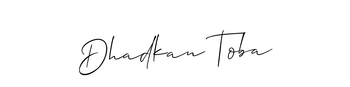 You can use this online signature creator to create a handwritten signature for the name Dhadkan Toba. This is the best online autograph maker. Dhadkan Toba signature style 2 images and pictures png