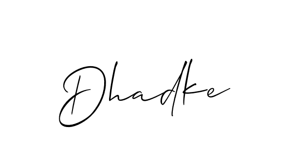 How to Draw Dhadke signature style? Allison_Script is a latest design signature styles for name Dhadke. Dhadke signature style 2 images and pictures png