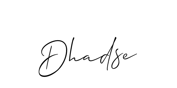 Design your own signature with our free online signature maker. With this signature software, you can create a handwritten (Allison_Script) signature for name Dhadse. Dhadse signature style 2 images and pictures png