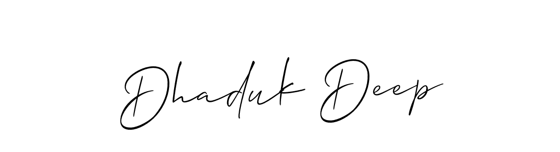 Once you've used our free online signature maker to create your best signature Allison_Script style, it's time to enjoy all of the benefits that Dhaduk Deep name signing documents. Dhaduk Deep signature style 2 images and pictures png