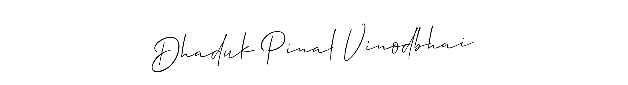 How to Draw Dhaduk Pinal Vinodbhai signature style? Allison_Script is a latest design signature styles for name Dhaduk Pinal Vinodbhai. Dhaduk Pinal Vinodbhai signature style 2 images and pictures png