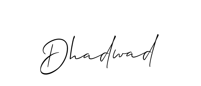 The best way (Allison_Script) to make a short signature is to pick only two or three words in your name. The name Dhadwad include a total of six letters. For converting this name. Dhadwad signature style 2 images and pictures png