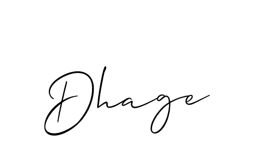 How to make Dhage signature? Allison_Script is a professional autograph style. Create handwritten signature for Dhage name. Dhage signature style 2 images and pictures png