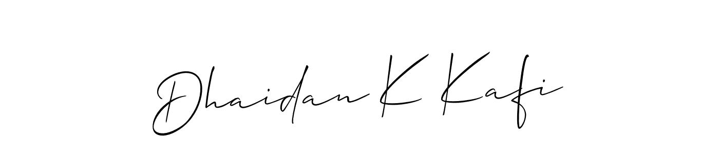 Create a beautiful signature design for name Dhaidan K Kafi. With this signature (Allison_Script) fonts, you can make a handwritten signature for free. Dhaidan K Kafi signature style 2 images and pictures png