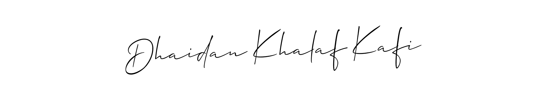 Use a signature maker to create a handwritten signature online. With this signature software, you can design (Allison_Script) your own signature for name Dhaidan Khalaf Kafi. Dhaidan Khalaf Kafi signature style 2 images and pictures png