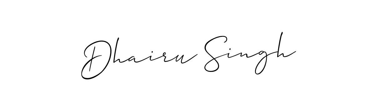 How to make Dhairu Singh name signature. Use Allison_Script style for creating short signs online. This is the latest handwritten sign. Dhairu Singh signature style 2 images and pictures png