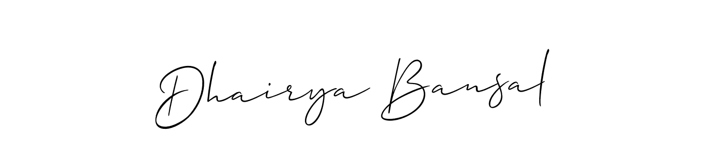 if you are searching for the best signature style for your name Dhairya Bansal. so please give up your signature search. here we have designed multiple signature styles  using Allison_Script. Dhairya Bansal signature style 2 images and pictures png