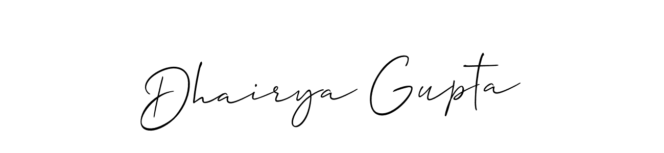 Make a short Dhairya Gupta signature style. Manage your documents anywhere anytime using Allison_Script. Create and add eSignatures, submit forms, share and send files easily. Dhairya Gupta signature style 2 images and pictures png
