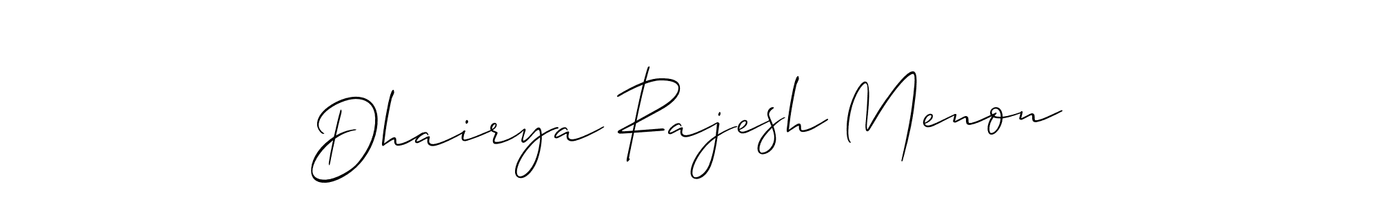 How to make Dhairya Rajesh Menon signature? Allison_Script is a professional autograph style. Create handwritten signature for Dhairya Rajesh Menon name. Dhairya Rajesh Menon signature style 2 images and pictures png