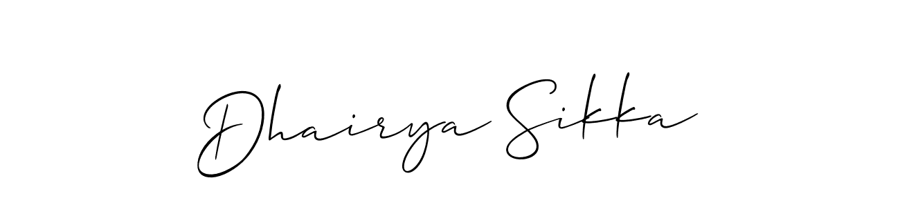 Make a beautiful signature design for name Dhairya Sikka. With this signature (Allison_Script) style, you can create a handwritten signature for free. Dhairya Sikka signature style 2 images and pictures png