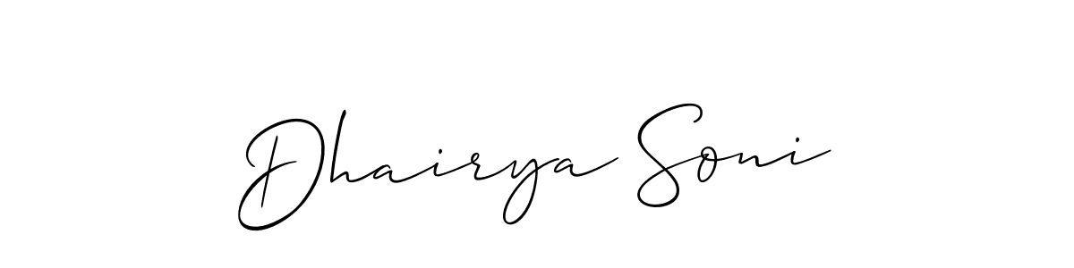 You can use this online signature creator to create a handwritten signature for the name Dhairya Soni. This is the best online autograph maker. Dhairya Soni signature style 2 images and pictures png