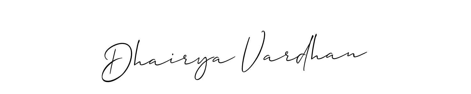 How to make Dhairya Vardhan signature? Allison_Script is a professional autograph style. Create handwritten signature for Dhairya Vardhan name. Dhairya Vardhan signature style 2 images and pictures png