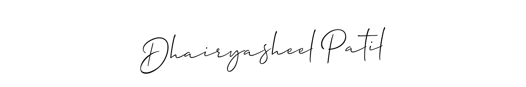 Make a beautiful signature design for name Dhairyasheel Patil. With this signature (Allison_Script) style, you can create a handwritten signature for free. Dhairyasheel Patil signature style 2 images and pictures png