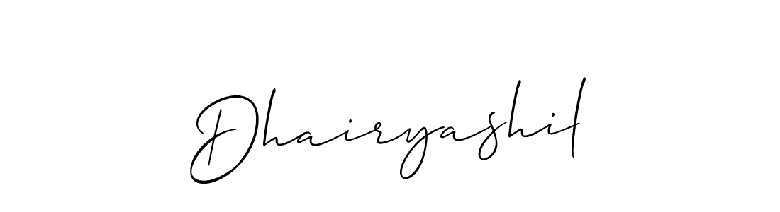 Create a beautiful signature design for name Dhairyashil. With this signature (Allison_Script) fonts, you can make a handwritten signature for free. Dhairyashil signature style 2 images and pictures png