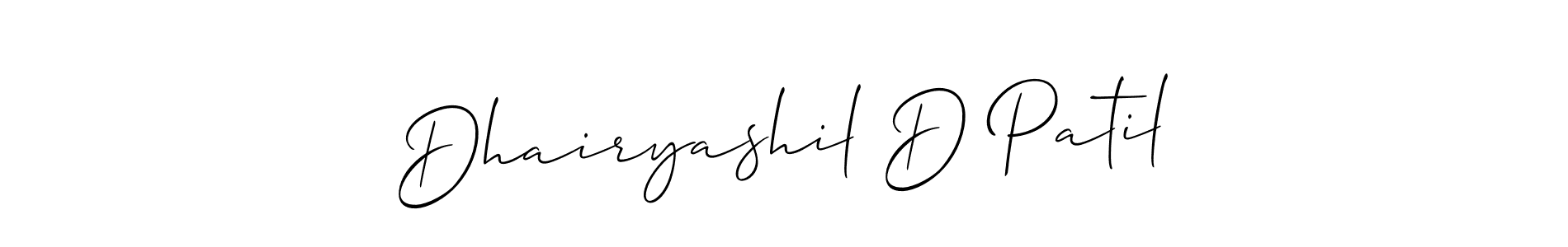 Allison_Script is a professional signature style that is perfect for those who want to add a touch of class to their signature. It is also a great choice for those who want to make their signature more unique. Get Dhairyashil D Patil name to fancy signature for free. Dhairyashil D Patil signature style 2 images and pictures png