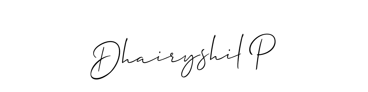 You can use this online signature creator to create a handwritten signature for the name Dhairyshil P. This is the best online autograph maker. Dhairyshil P signature style 2 images and pictures png