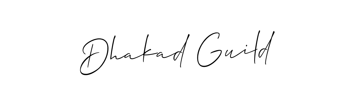 Make a beautiful signature design for name Dhakad Guild. With this signature (Allison_Script) style, you can create a handwritten signature for free. Dhakad Guild signature style 2 images and pictures png