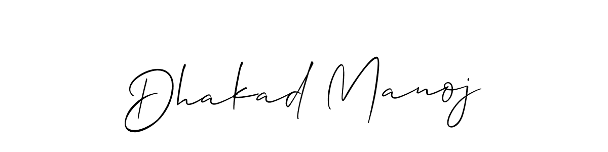 Make a beautiful signature design for name Dhakad Manoj. With this signature (Allison_Script) style, you can create a handwritten signature for free. Dhakad Manoj signature style 2 images and pictures png
