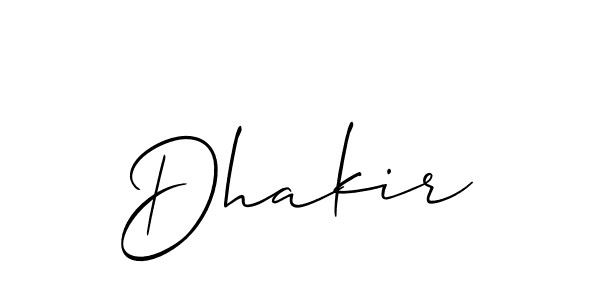 The best way (Allison_Script) to make a short signature is to pick only two or three words in your name. The name Dhakir include a total of six letters. For converting this name. Dhakir signature style 2 images and pictures png