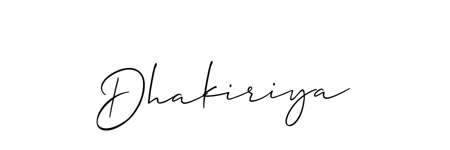 Also we have Dhakiriya name is the best signature style. Create professional handwritten signature collection using Allison_Script autograph style. Dhakiriya signature style 2 images and pictures png