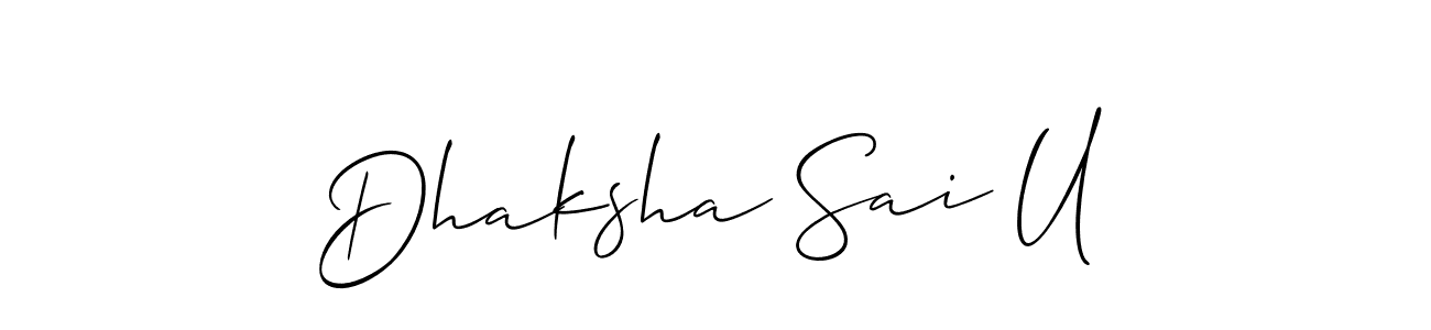 Here are the top 10 professional signature styles for the name Dhaksha Sai U. These are the best autograph styles you can use for your name. Dhaksha Sai U signature style 2 images and pictures png