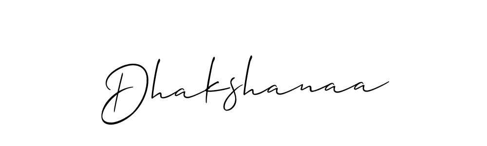 Use a signature maker to create a handwritten signature online. With this signature software, you can design (Allison_Script) your own signature for name Dhakshanaa. Dhakshanaa signature style 2 images and pictures png