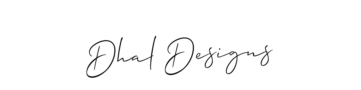 Allison_Script is a professional signature style that is perfect for those who want to add a touch of class to their signature. It is also a great choice for those who want to make their signature more unique. Get Dhal Designs name to fancy signature for free. Dhal Designs signature style 2 images and pictures png