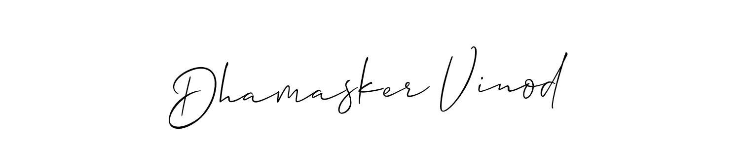 How to make Dhamasker Vinod signature? Allison_Script is a professional autograph style. Create handwritten signature for Dhamasker Vinod name. Dhamasker Vinod signature style 2 images and pictures png