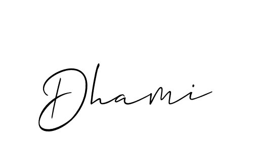 How to make Dhami signature? Allison_Script is a professional autograph style. Create handwritten signature for Dhami name. Dhami signature style 2 images and pictures png