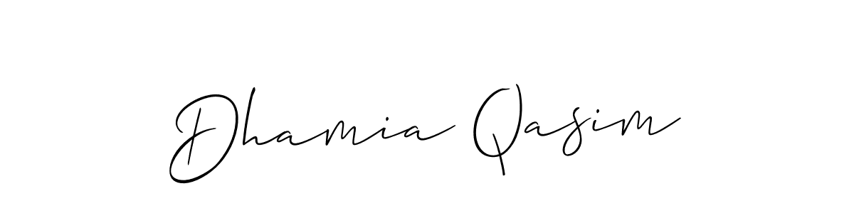 Similarly Allison_Script is the best handwritten signature design. Signature creator online .You can use it as an online autograph creator for name Dhamia Qasim. Dhamia Qasim signature style 2 images and pictures png