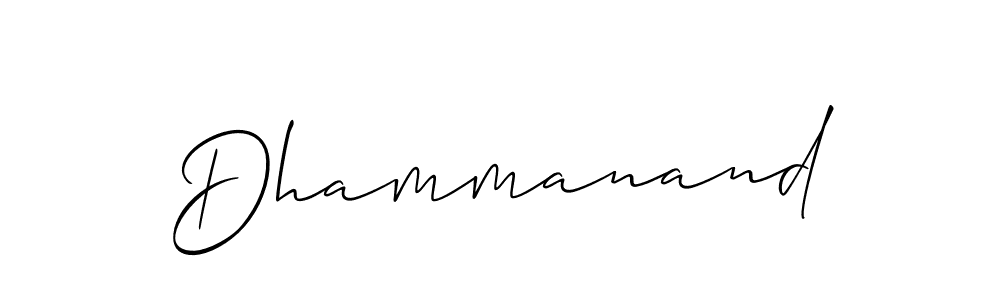 Use a signature maker to create a handwritten signature online. With this signature software, you can design (Allison_Script) your own signature for name Dhammanand. Dhammanand signature style 2 images and pictures png