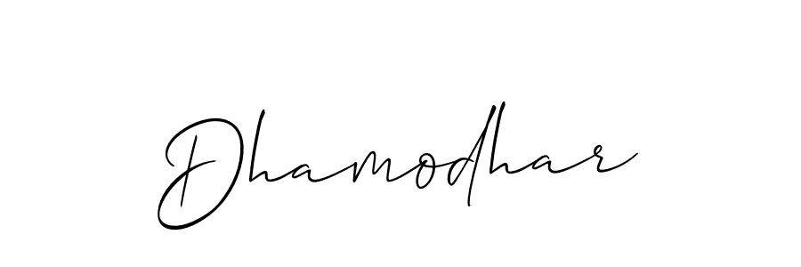 How to make Dhamodhar signature? Allison_Script is a professional autograph style. Create handwritten signature for Dhamodhar name. Dhamodhar signature style 2 images and pictures png