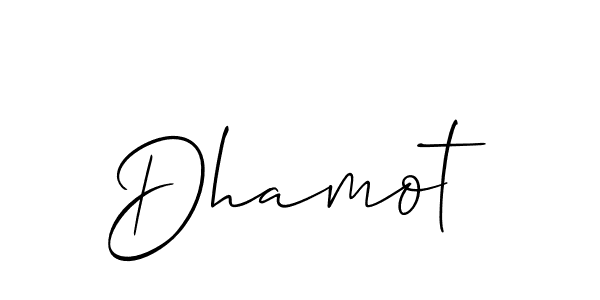 Make a beautiful signature design for name Dhamot. With this signature (Allison_Script) style, you can create a handwritten signature for free. Dhamot signature style 2 images and pictures png