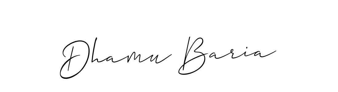 Use a signature maker to create a handwritten signature online. With this signature software, you can design (Allison_Script) your own signature for name Dhamu Baria. Dhamu Baria signature style 2 images and pictures png