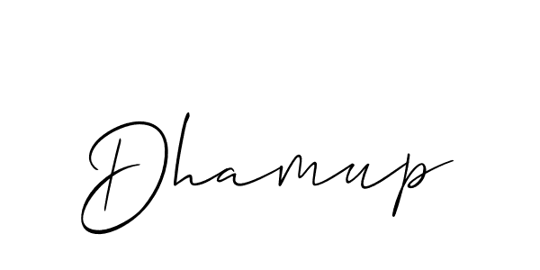 Also we have Dhamup name is the best signature style. Create professional handwritten signature collection using Allison_Script autograph style. Dhamup signature style 2 images and pictures png