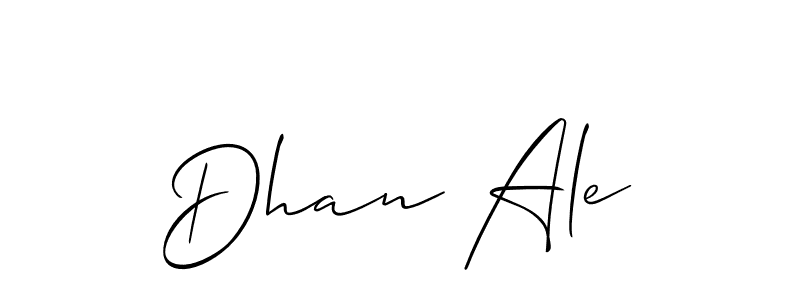 How to make Dhan Ale name signature. Use Allison_Script style for creating short signs online. This is the latest handwritten sign. Dhan Ale signature style 2 images and pictures png
