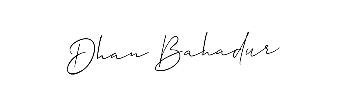 Make a beautiful signature design for name Dhan Bahadur. With this signature (Allison_Script) style, you can create a handwritten signature for free. Dhan Bahadur signature style 2 images and pictures png