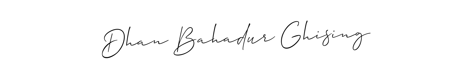 This is the best signature style for the Dhan Bahadur Ghising name. Also you like these signature font (Allison_Script). Mix name signature. Dhan Bahadur Ghising signature style 2 images and pictures png