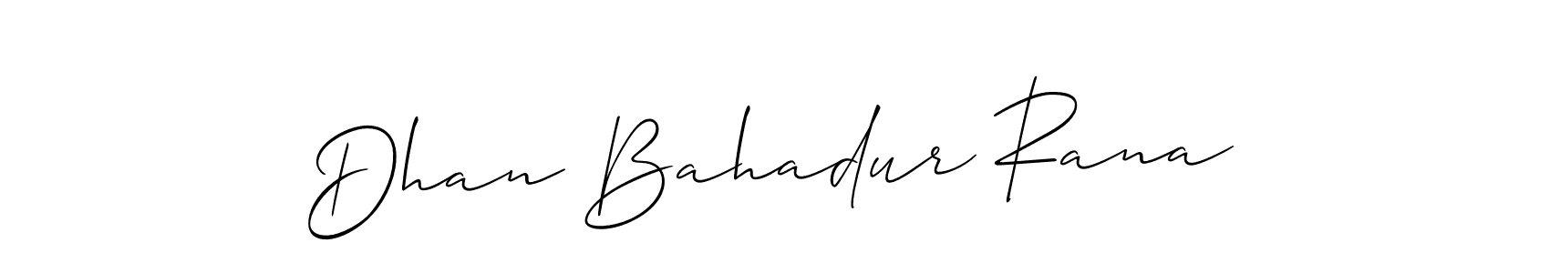 Also we have Dhan Bahadur Rana name is the best signature style. Create professional handwritten signature collection using Allison_Script autograph style. Dhan Bahadur Rana signature style 2 images and pictures png