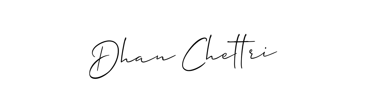 Also we have Dhan Chettri name is the best signature style. Create professional handwritten signature collection using Allison_Script autograph style. Dhan Chettri signature style 2 images and pictures png