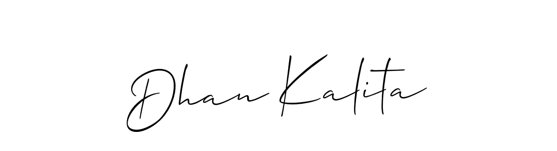 How to make Dhan Kalita signature? Allison_Script is a professional autograph style. Create handwritten signature for Dhan Kalita name. Dhan Kalita signature style 2 images and pictures png