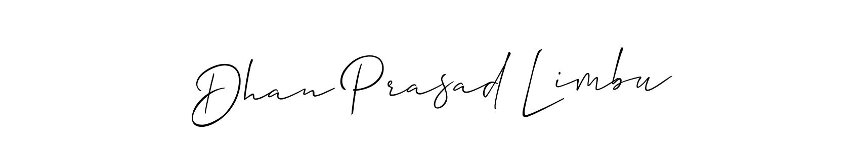 Similarly Allison_Script is the best handwritten signature design. Signature creator online .You can use it as an online autograph creator for name Dhan Prasad Limbu. Dhan Prasad Limbu signature style 2 images and pictures png
