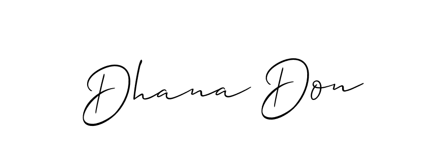 if you are searching for the best signature style for your name Dhana Don. so please give up your signature search. here we have designed multiple signature styles  using Allison_Script. Dhana Don signature style 2 images and pictures png