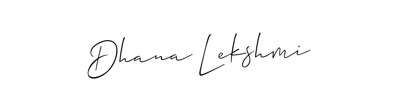 Create a beautiful signature design for name Dhana Lekshmi. With this signature (Allison_Script) fonts, you can make a handwritten signature for free. Dhana Lekshmi signature style 2 images and pictures png