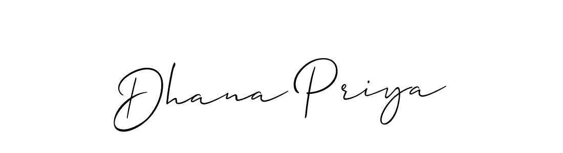 Design your own signature with our free online signature maker. With this signature software, you can create a handwritten (Allison_Script) signature for name Dhana Priya. Dhana Priya signature style 2 images and pictures png