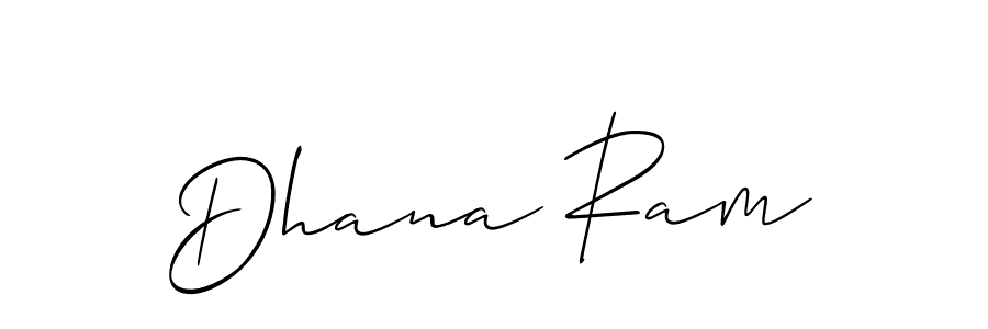 The best way (Allison_Script) to make a short signature is to pick only two or three words in your name. The name Dhana Ram include a total of six letters. For converting this name. Dhana Ram signature style 2 images and pictures png