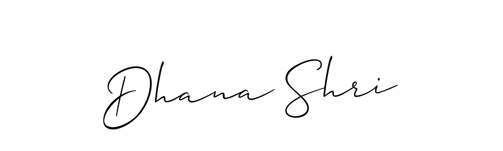 Design your own signature with our free online signature maker. With this signature software, you can create a handwritten (Allison_Script) signature for name Dhana Shri. Dhana Shri signature style 2 images and pictures png