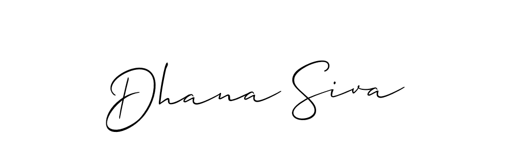 Use a signature maker to create a handwritten signature online. With this signature software, you can design (Allison_Script) your own signature for name Dhana Siva. Dhana Siva signature style 2 images and pictures png