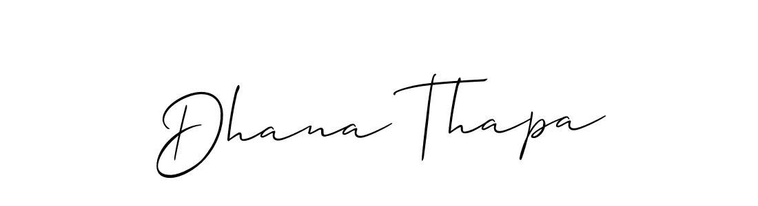 Similarly Allison_Script is the best handwritten signature design. Signature creator online .You can use it as an online autograph creator for name Dhana Thapa. Dhana Thapa signature style 2 images and pictures png