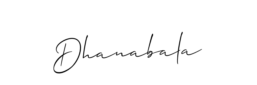 Design your own signature with our free online signature maker. With this signature software, you can create a handwritten (Allison_Script) signature for name Dhanabala. Dhanabala signature style 2 images and pictures png